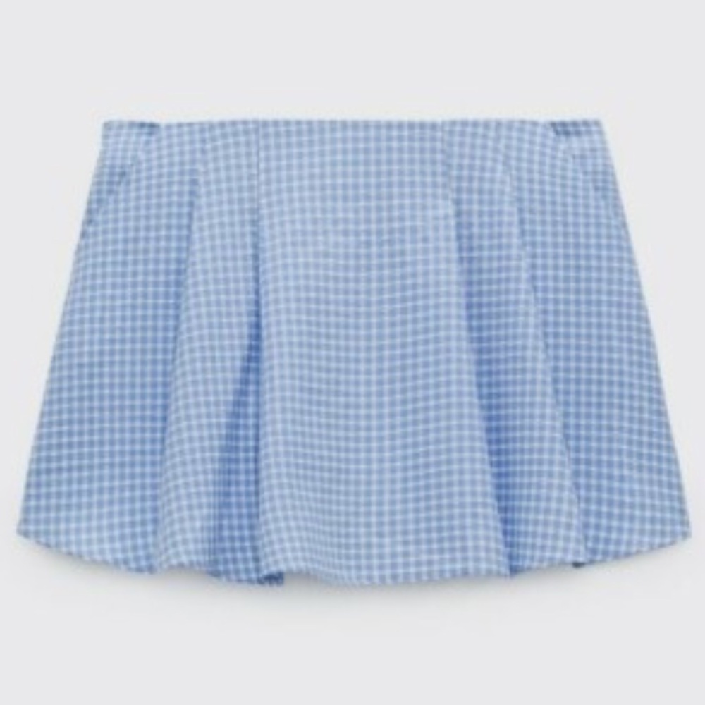 Zara Gingham Pleated Skort